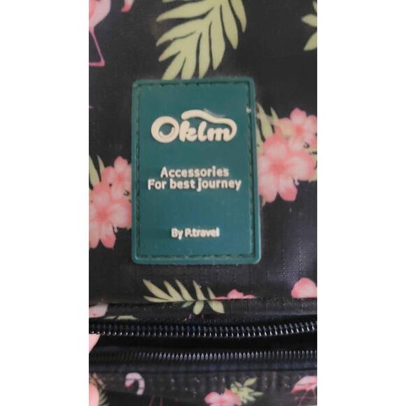 Oklm Flamingo Floral Hanging Travel Toiletry Cosmetic Makeup Organizer Bag - Picture 2 of 6